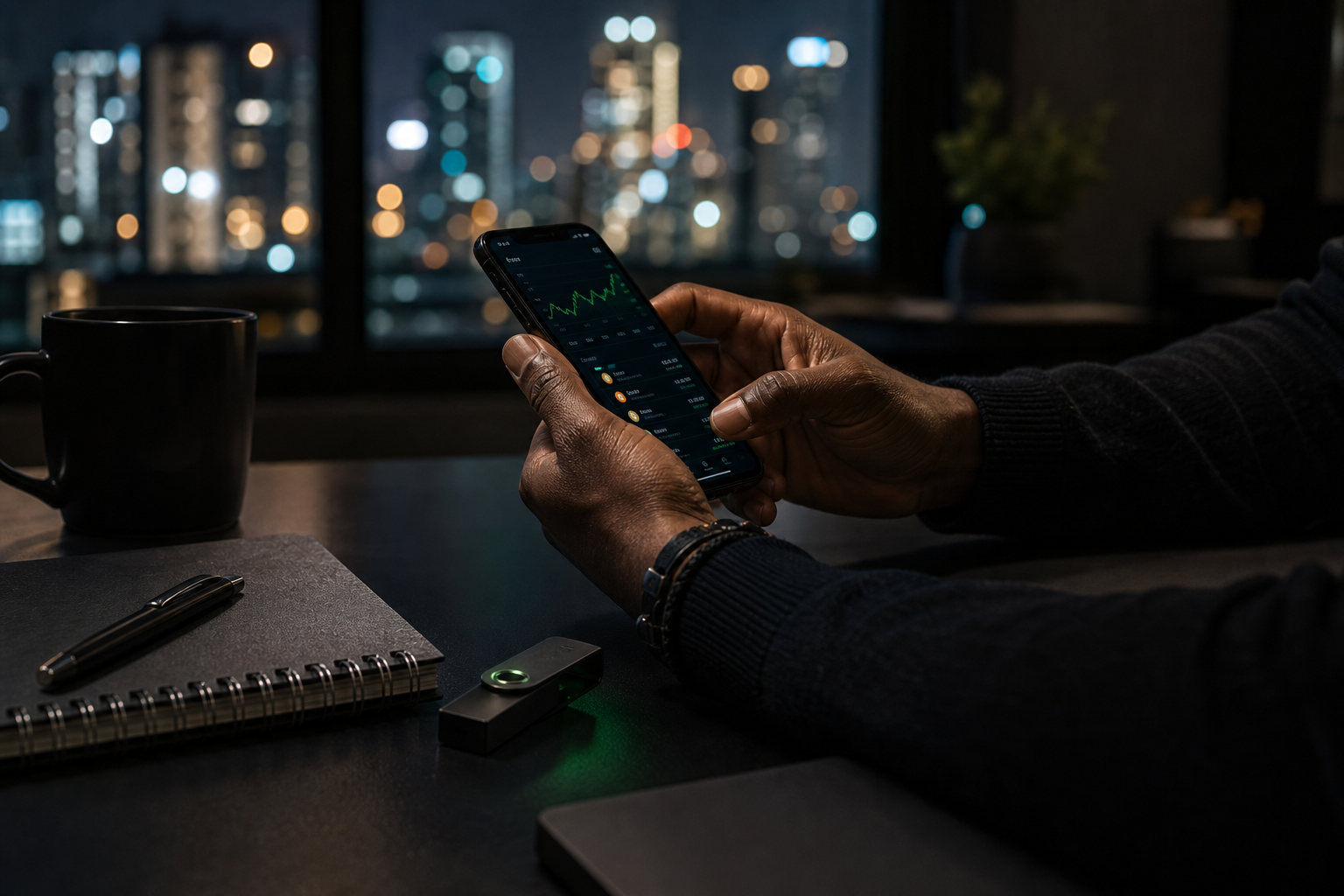 Wallet crypto personnel et securite numerique dans un bureau a Kinshasa