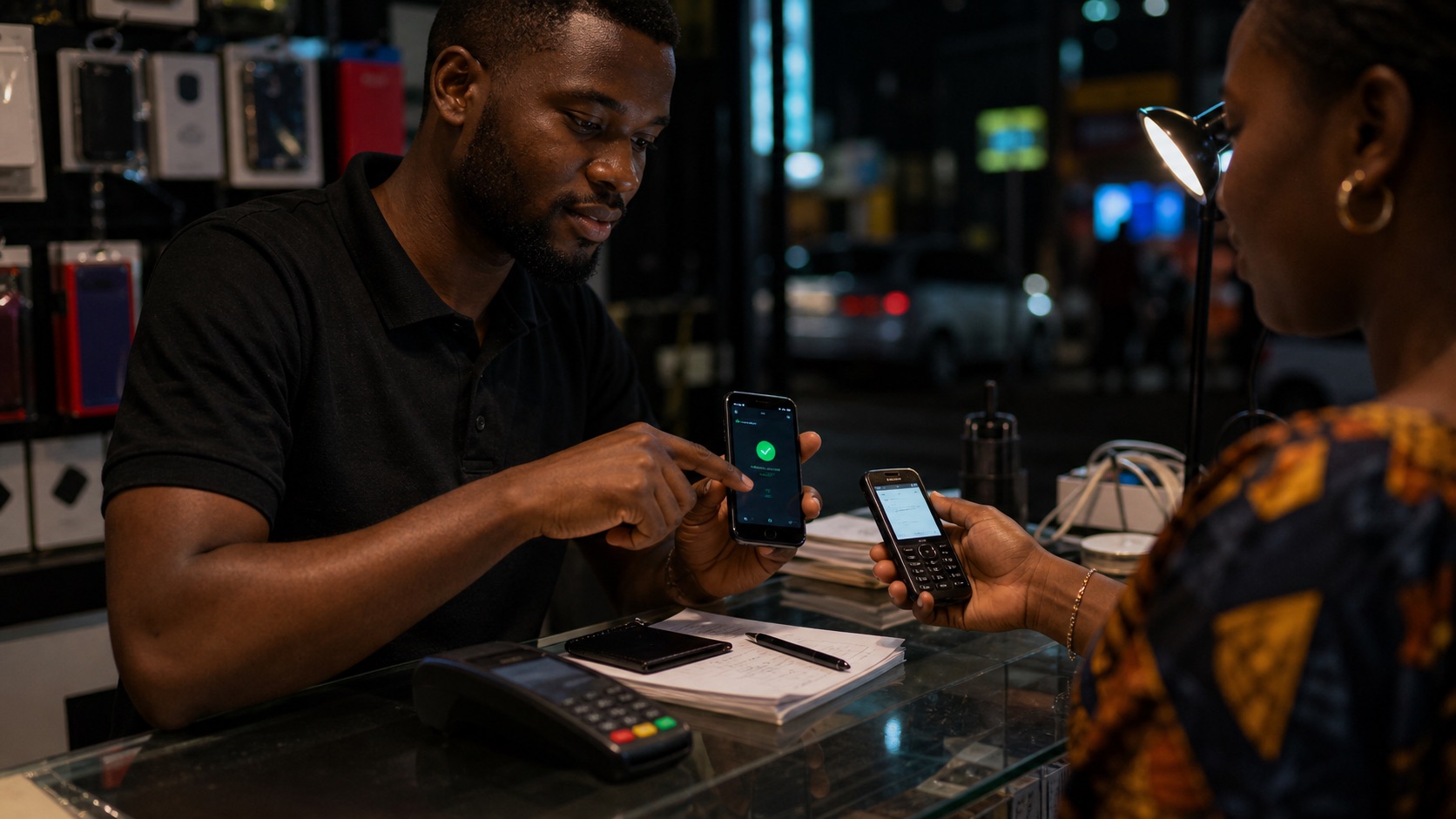 Agent accompagnant une transaction unités et Mobile Money